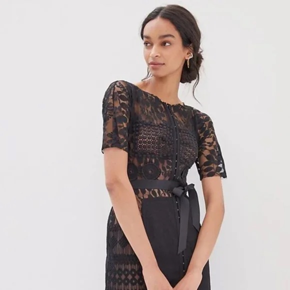 Byron Lars Dresses & Skirts - Byron Lars Beguile Carissima Black Lace Anthropologie Sheath Dress 6P